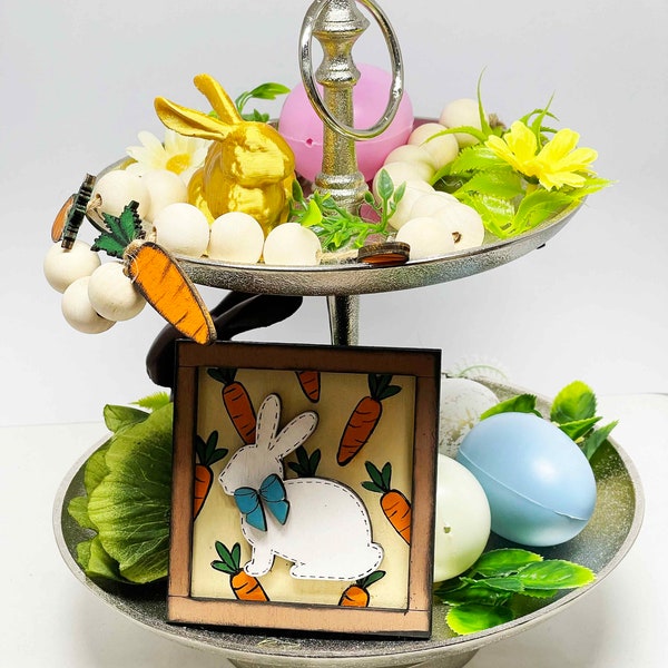 Kit centre de table lapin de Pâques - DIY Pâques - Kit de décoration de Pâques -