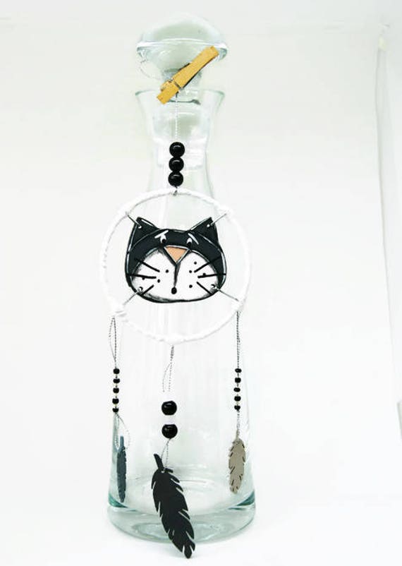 Attrape Rêves Chat Noir Avec Plumes Attrape Rêves Blanc Et Noir Attrape Rêves En Bois Et Perles
