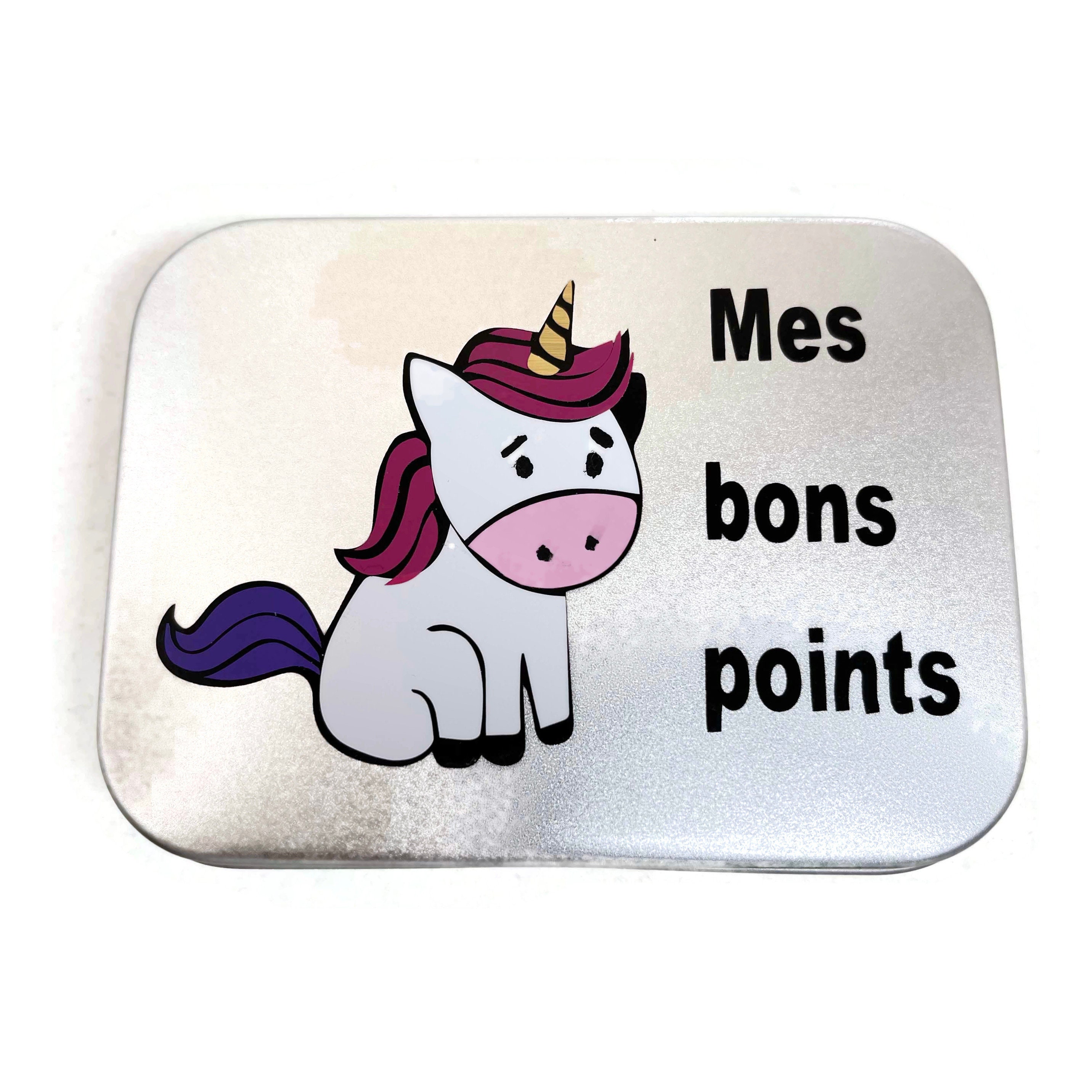 Boite à Bons Points Licorne - Boite Pour Les Métal avec Licorne