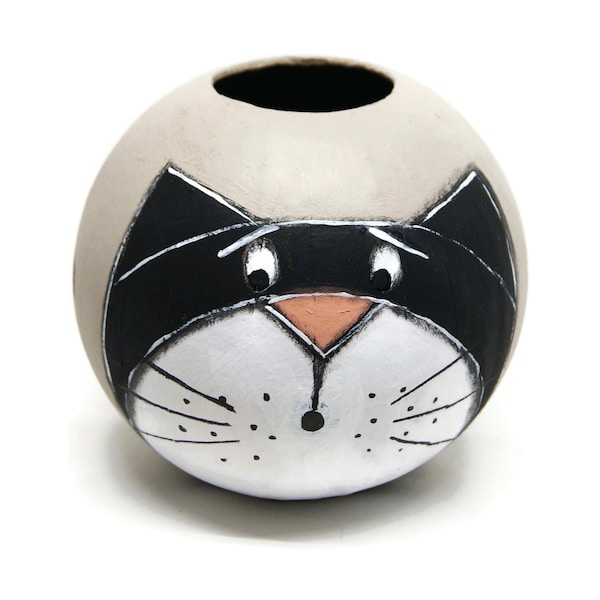 Vase boule chat - Vase pour bouquet de fleurs fraiches chat - Cadeau vase - Cadeau fête des mères