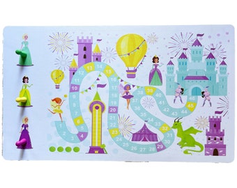 Princesses Play Table Mat - Kids Play Mat - Educational Print Mat - Educational Princess Game