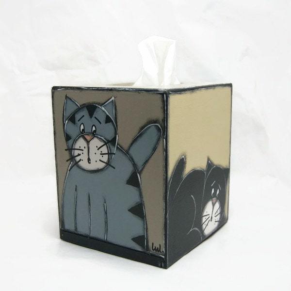 Boite à mouchoirs avec chats - Coffret à mouchoirs avec chats - cadeau pour amoureux des chats