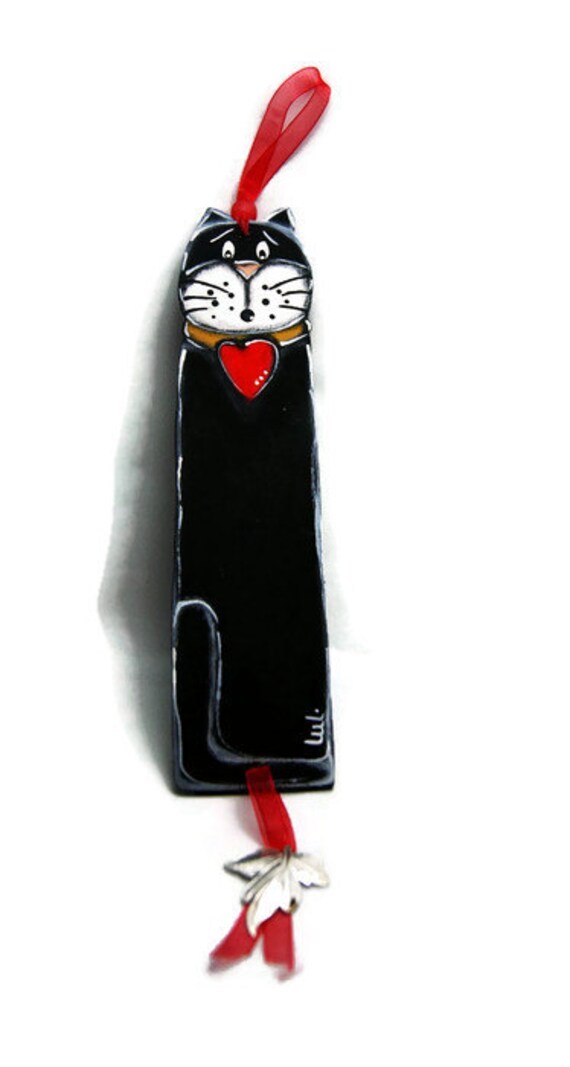 Marque Page Chat Noir Marque Page De Livre En Bois Peint Marque Page Chat Noir Marque Page De Livre En Bois Peint