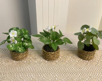 Gras geweven mini kunstplant bonsai bos Home plantenornamenten
