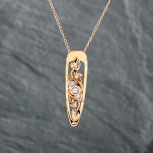 Vintage 18ct Two Colour Gold Diamond Clogau Gemstone Pendant & 18 Inch Trace Chain 41142820