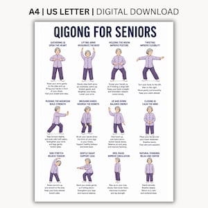 Qigong-Übungen für Senioren (PDF zum Ausdrucken): 12 sanfte Qigong-Übungen, Übungsplan für Gleichgewicht, Flexibilität und Wohlbefinden
