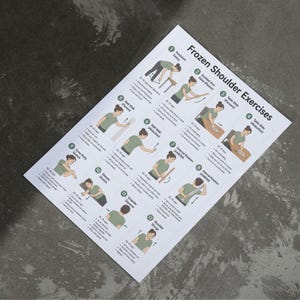 Gefrorene Schulterübungen druckbare PDF, Schulterbeweglichkeitsübung, 12 Dehnungs- & Reha-Übungen, A4 US Letter Bild 4