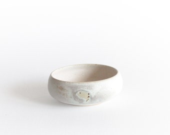 Small handmade pottery bowls for every day use, Little bowl for medicine, Creamy white ceramics jewelry holder