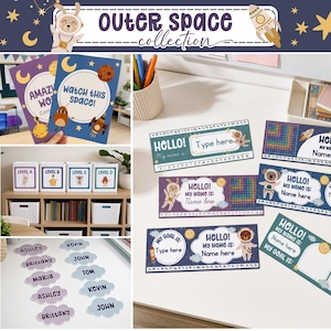 Pacote de Decoração para Sala de Aula com Tema Espacial, Conjunto de Impressões do Espaço Sideral, Download para Professores, Pôsteres de Estrelas para Sala de Aula, Materiais de Gestão Escolar SE1 imagem 8