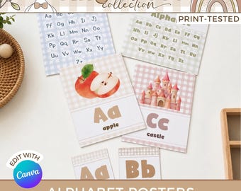 Editable Silly Goose Alphabet Posters, Classroom ABC Letter Line Wall Decor, Canva Template GS1