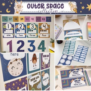 Pacote de Decoração para Sala de Aula com Tema Espacial, Conjunto de Impressões do Espaço Sideral, Download para Professores, Pôsteres de Estrelas para Sala de Aula, Materiais de Gestão Escolar SE1 imagem 5