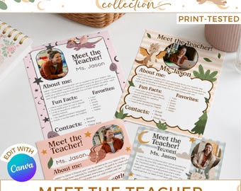 Dragon Meet The Teacher Template, Back to School Newsletter, Editable Canva Decor DR1