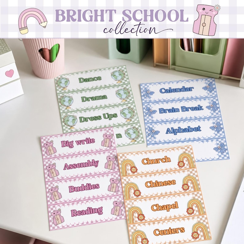 Editable Classroom Schedule Template, Pastel Rainbow Daily Routine ...