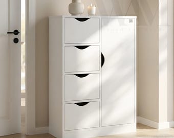 Storage Cabinet with Drawers Living Room and Bathroom  Storage Organizer