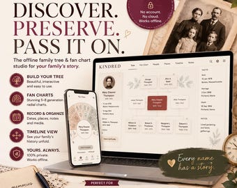 Family Tree Builder & Fan Chart Studio | Genealogy Chart Maker | Pedigree and Ancestor Chart | Family History App | Offline, No Subscription
