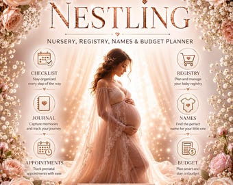 NESTLING Pregnancy Planner Suite | Offline Trimester Journal, Appointments, Birth Plan, Hospital Bag, Baby Names & Registry | 4 Apps