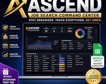 Offline Job Application Tracker | Job Search Pipeline, Interview Prep, Offer Comparison & Contacts CRM | No App or Subscription |