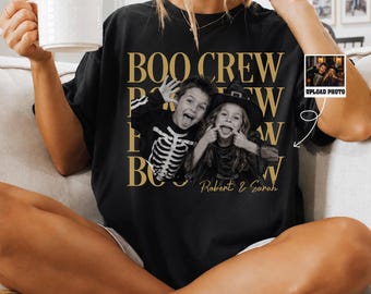 Custom Boo Crew Photo Tshirt, Personalized Halloween Shirt, Halloween Gift, CPS93