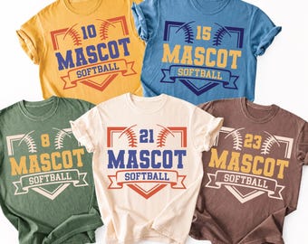 Personalized Team Shirt, Custom Softball Mascot Tee, Softball Mom Gift, Team Logo TShirt, CPS94