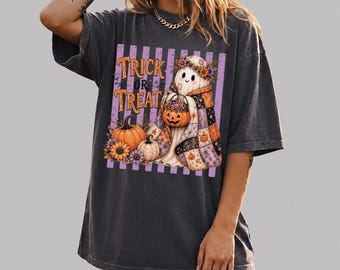 Trick Or Treat Vintage Halloween Comfort Colors Shirt, Spooky Season Tshirt, CPS117
