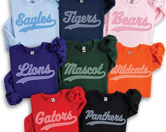 Custom Mascot Sweatshirt, Sports Team Spirit Tees- Football, Soccer, Volleyball, Baseball, Softball, Tennis,Game Day Hoodie, CPS92