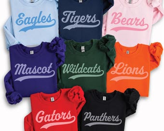 Custom School Mascot Sweatshirt, Personalized Team Name Hoodie, Group Sports Tee, CPS86
