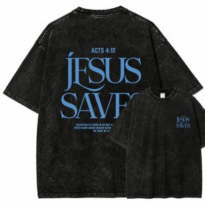 T-shirt chrétien vintage « Lavez Jésus sauve », vêtements chrétiens, vêtements chrétiens oversize, tenue d'église, t-shirt chrétien, b6q1my8k