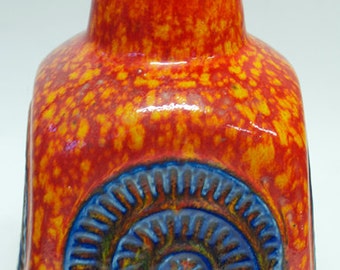 Items Similar To Blue Bay Vase With Folk Ornament Aztec Bird