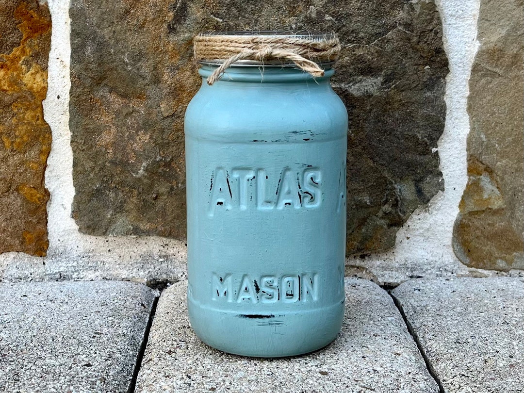 Duck Egg Blue Spare Change Jar Atlas Mason Jar. - Etsy