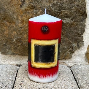 Santa ~ Decoupage, Pillar Candle