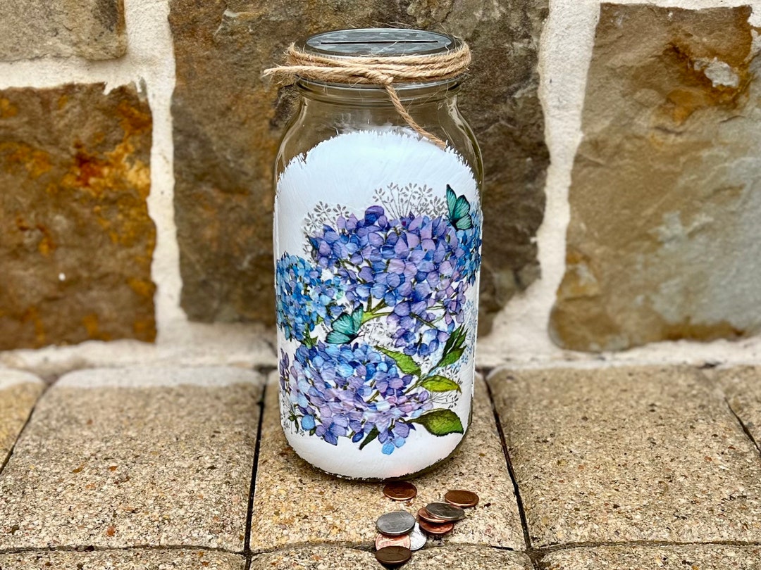 Large Half Gallon Spare Change Jar Blue & Purple - Etsy