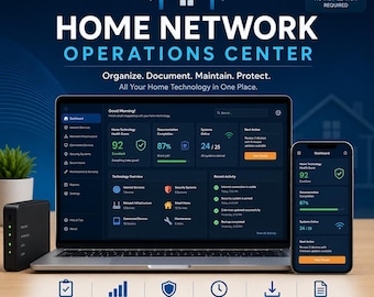 Home Network Organizer App (Interactive Software, Not a PDF) | WiFi, Device, Security & Maintenance Tracker