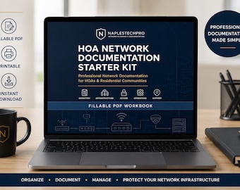 HOA Network Documentation Starter Kit | Fillable PDF | IT Infrastructure Inventory Template