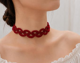 Crochet Choker Pattern PDF, Treble Lace Necklace, Bracelet Anklet Jewelry (Digital Download)