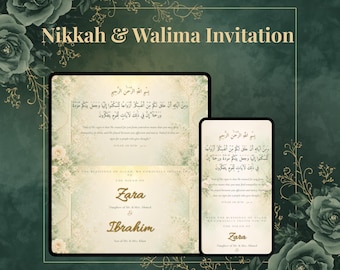 Sito web per l'invito al Nikkah / Invito digitale per nozze musulmane / Save the Date per il Walima