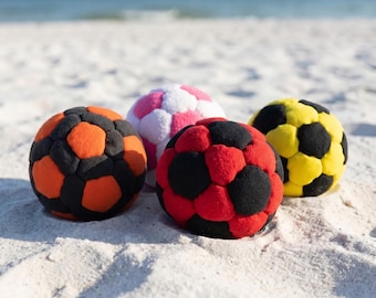 Soft Plush Hacky Sack Footbag Set, Handmade Juggling Balls for Group Games, Summer Camp Activities & Outdoor Fun