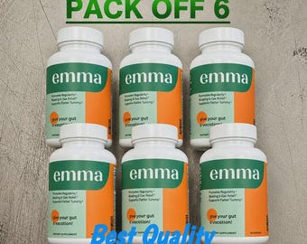 Pack of 6 Emma Gut Supplement | Digestive Support Capsules |  30 Capsules Each