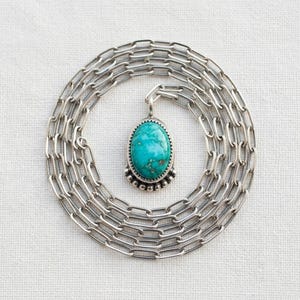 Kingman turkos hängehalsband, sydvästlig kedja i sterlingsilver