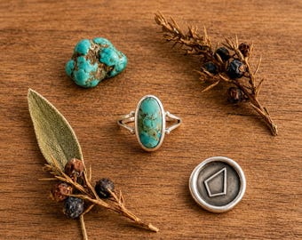Arizona Turquoise Ring, 925 Sterling Silver Jewelry, Heart Shape Ring, Gemstone Ring, Dainty Ring, Handmade Jewelry, Natural Gemstone Ring