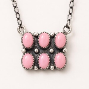 Rosa opalhalsband Halsband i sterlingsilver Damhalsband Ädelstensuttalandehalsband Handgjort halsband Rosa opalhalsband
