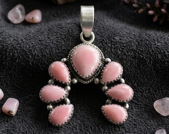 Real Pink Opal Pendent  Sterling Silver Necklace Women's Necklace Gemstone Statement Necklace Handmade Necklace Pink Opal Necklace