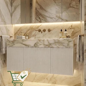 Calacatta Monet Marble Pedestal Sink (Rectangular, Freestanding, Polished)