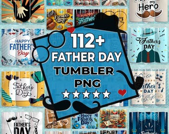 Más de 112 diseños de envolturas para vasos del Día del Padre, el mejor papá del mundo, envoltura sin costuras para vasos de papá, envoltura para vasos de 20 oz con diseño delgado para el Día del Padre.