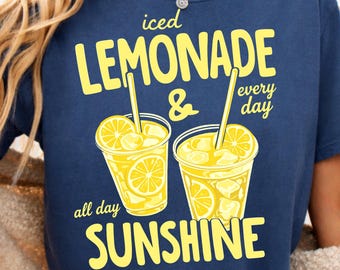 Iced Lemonade and Sunshine PNG: Summer Lemon Drink Citrus Beverage png Summer Vibes Lemon Lover (Digital Download)