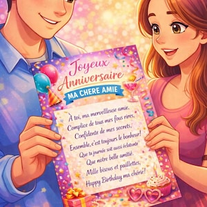 5 ou 12 cartes invitation anniversaire VIOLETTA REF 32