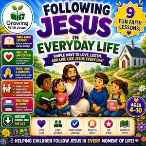Étude biblique pour enfants sur la suite de Jésus | Leçons imprimables pour l'école du dimanche et l'instruction à domicile