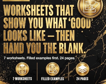 The Printables Pack | Freelance Workbook with 7 Worksheets + Real Examples | Skill ID, Pricing, Capacity | Instant PDF