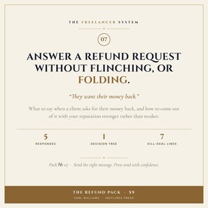 The Refund Pack | Refund Request Response Scripts for Freelancers | 5 Scripts + Decision Tree | Instant PDF