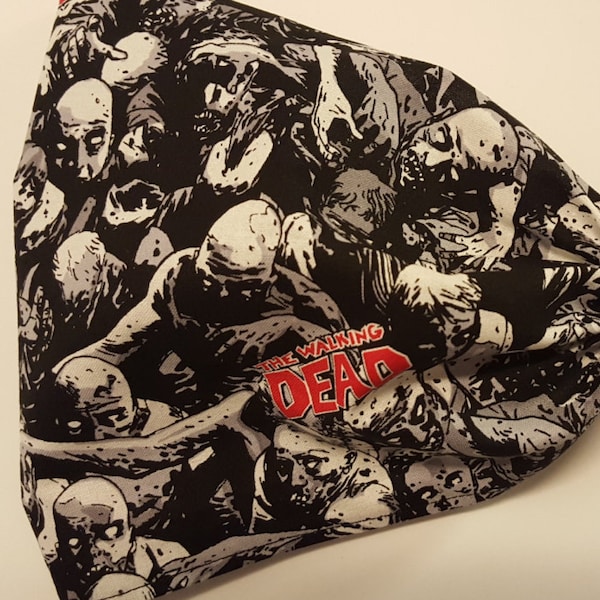 SALE *** Walking Dead Zombies Wide Headband - by FreCkLes GarDeN – Dread hairband,|Yoga Headwrap| Biker Doorag |hippy Bandana| Face Mask|