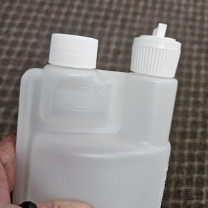 Twin Neck Bottle for measuring liquids, 16oz plastic squeeze bottle, liquid fertilizer dispenser - found at Mystic Plant Room